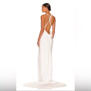 NWT Norma Kamala Cross Back Bias Gown in Snow White - Sold Out - XS 🤍